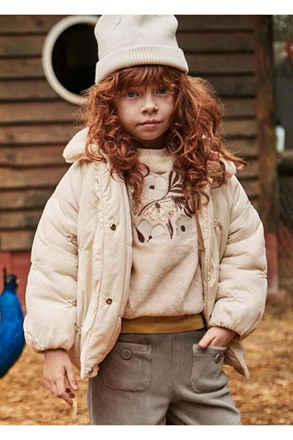 Mayoral Çiçekli Kız Mont - Bej