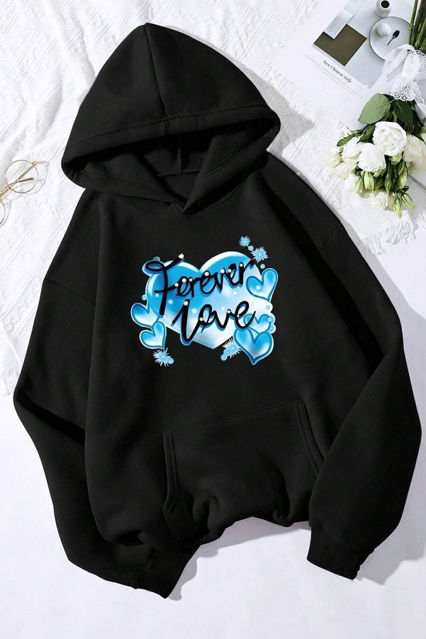 trendypassion Forever Love Printed Unisex Oversized Sweatshirt