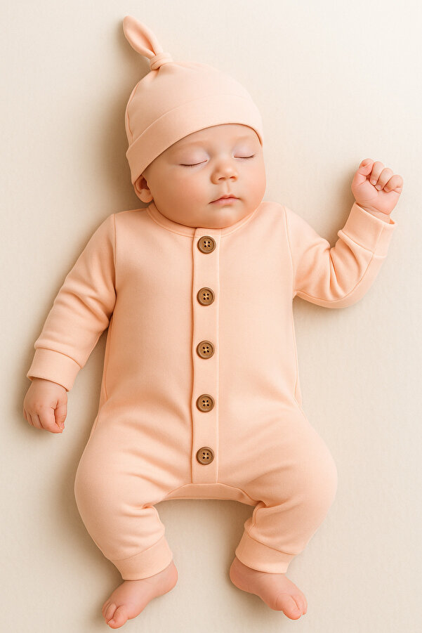 Oz Baby Mevsimlik %100 Pamuk Bereli Bebek Tulum Takım - Yeni Sezon Unisex