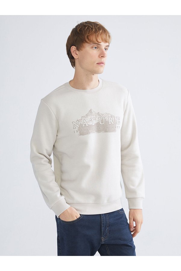 LC Waikiki Özmarka New Season Crew Neck Printed Men's Sweatshirt