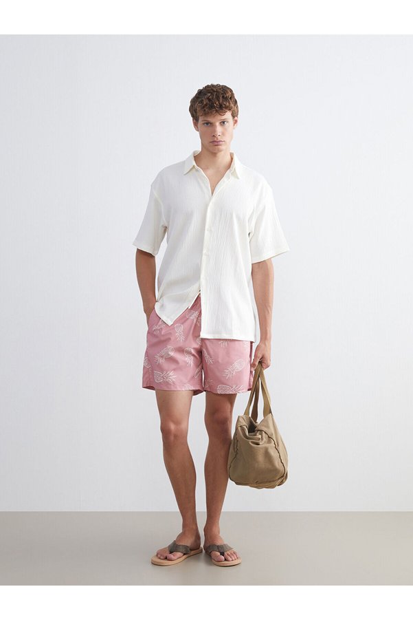 LC Waikiki Özmarka New Season Short Length Patterned Men's Swim Shorts