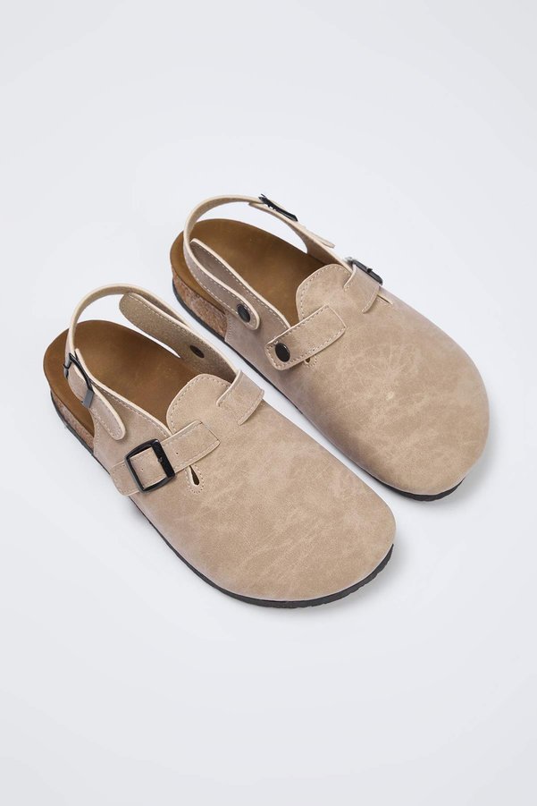 Trendyol Shoes Beige Buckle Detailed Nubuck Sabo Women's Sandals Takaw26Sd00000