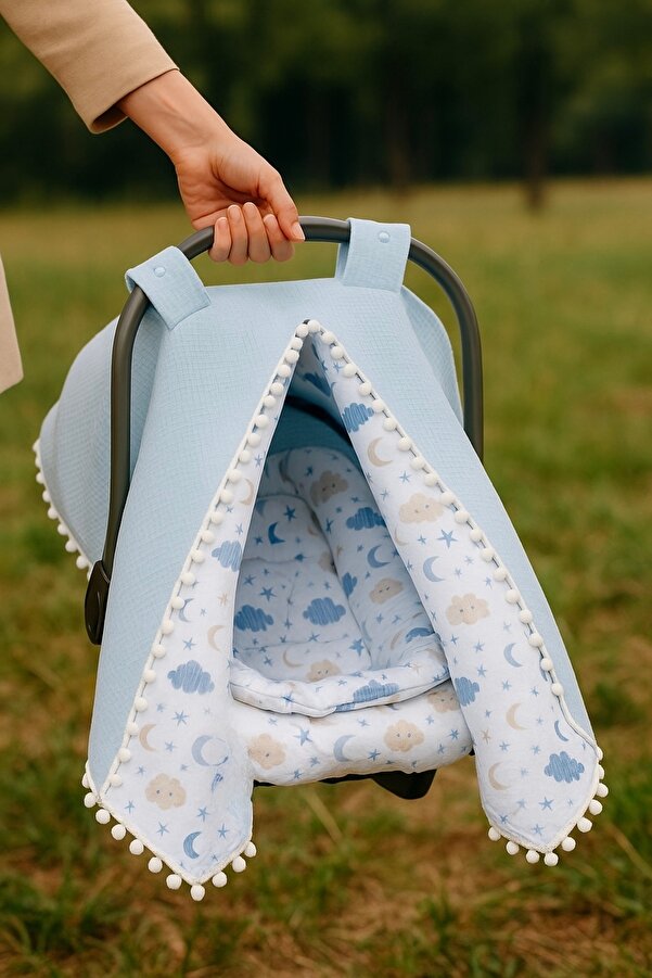 FG Store %100 Pamuk Çok Amaçlı ÇİFT KATLI Müslin Puset Örtüsü, Minderi ve Çarşafı