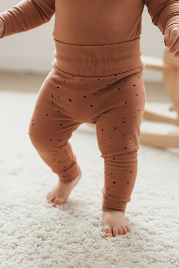 Little Gusto Yüksek Bel Pantolon Bebek Cosmos Pembe Organik Pamuk