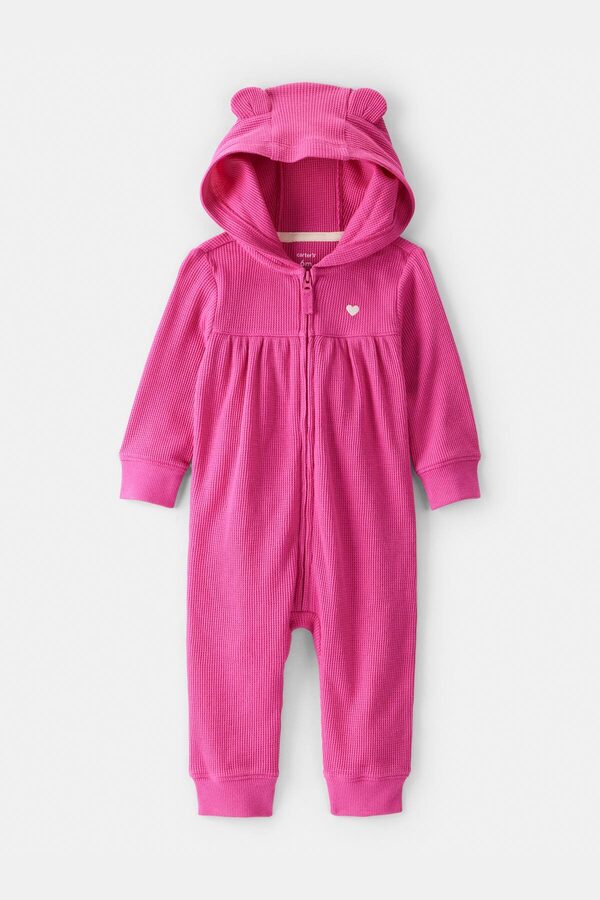 Carter's Kız Bebek Pembe Kapüşonlu Tulum
