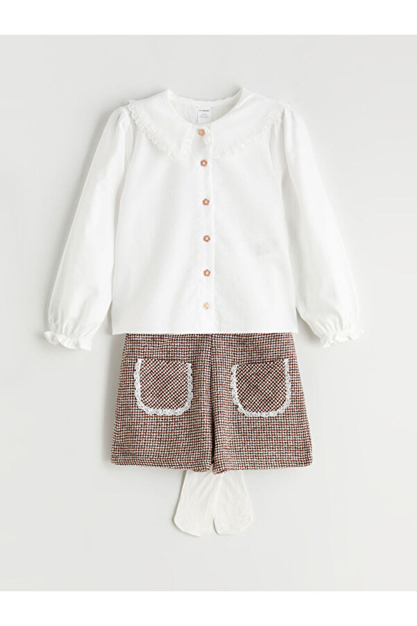 LC Waikiki Kız Bebek Gömlek Etek ve Külotlu Çorap