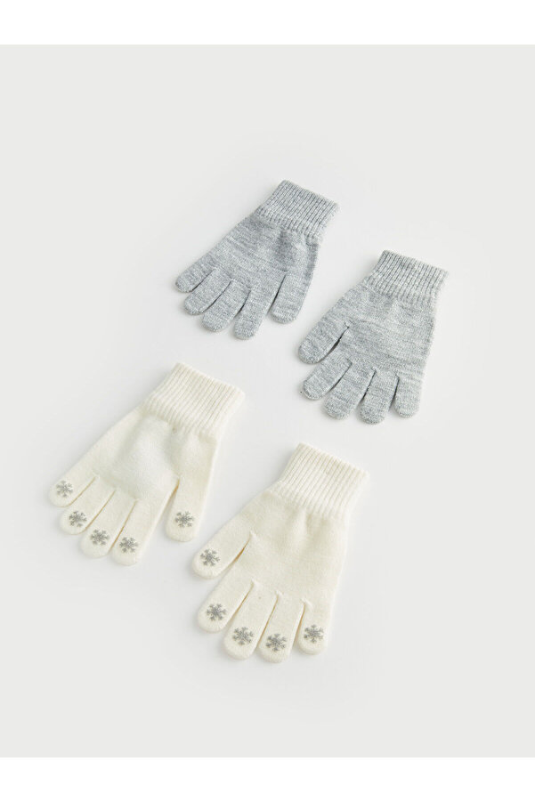 LC Waikiki AYMİRA GİYİMDEN Baskılı Kız Çocuk Triko Eldiven 2'li 2Cİ ÜRÜNE SEPETTE % 10 MEVCUT