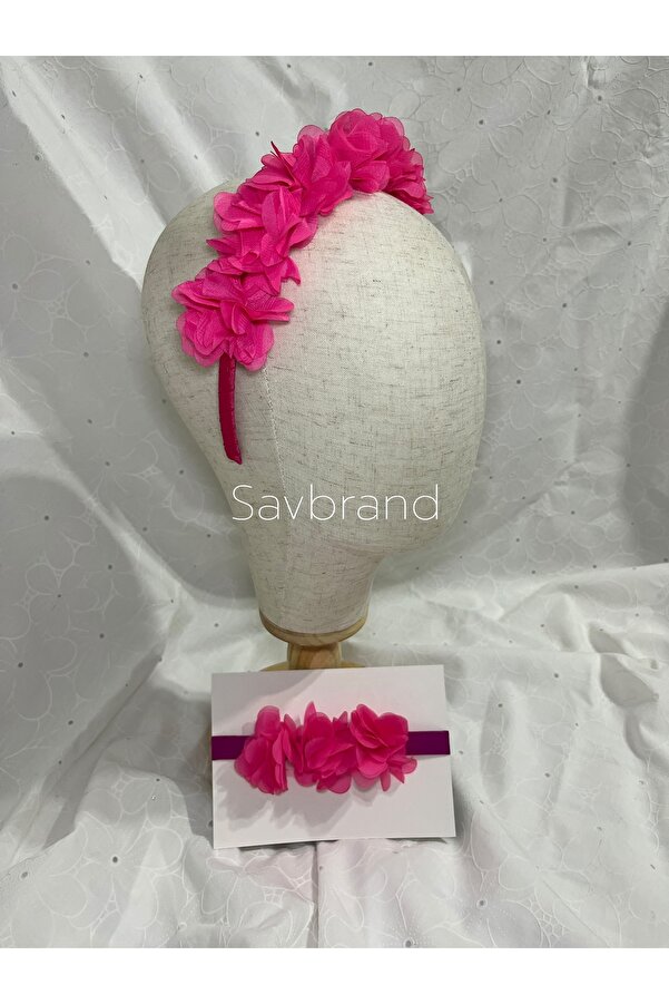 SavBrand Trendy Anne Kız Saç Aksesuarı Seti - Bebek Bandı + Kadın Tacı