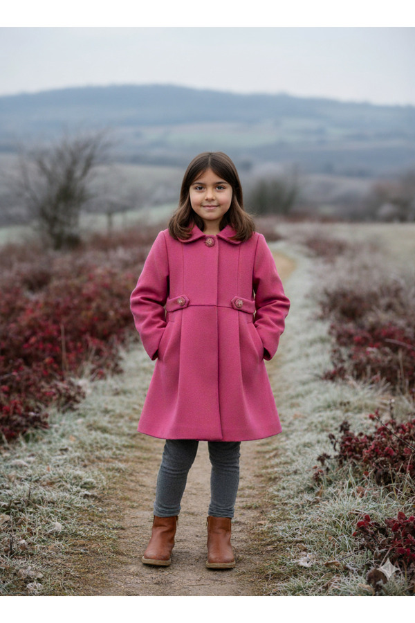 Mayoral Kaşe Kız Kaban - Fuşya