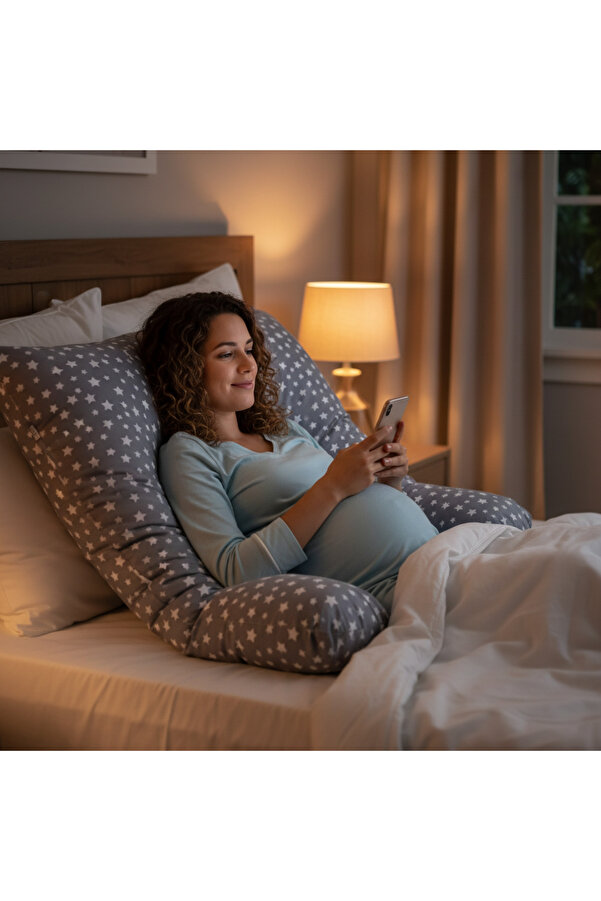 OMZ Şekilli Tam Vücut Yastığı Çıkarılabilir Kılıflı Hamile Yastığı