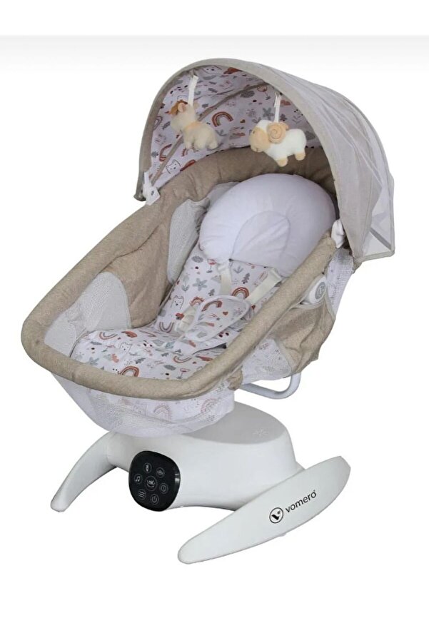 Babyhope TURHAN BEBE Otomatik Sallanır Kumandalı Beşik Gri