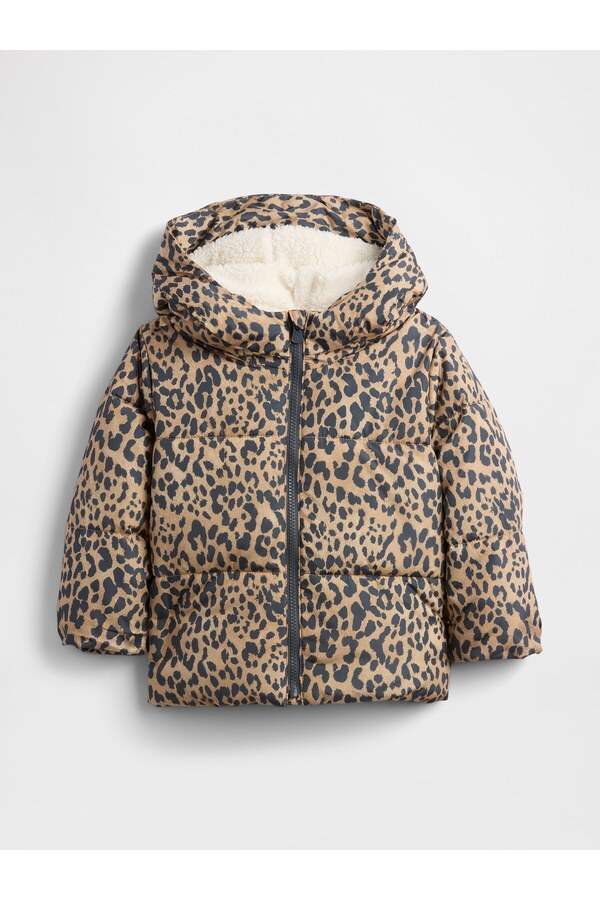GAP Kız Bebek Kahverengi ColdControl Max Sherpa Puffer Şişme Mont