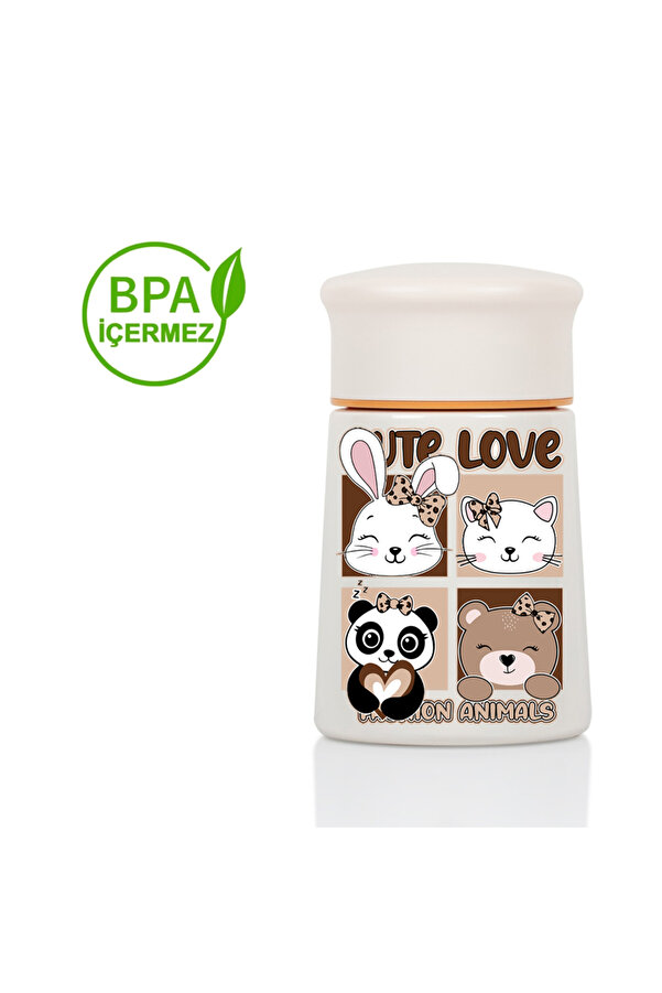 HOPEFUL DESİGN HOPEFUL DESİNGN Desenli 280ML Bebek Mama Saklama Termosu Paslanmaz Çelik Termos