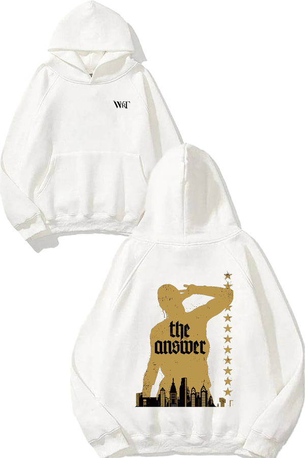 THEWERT Allen Iverson 1 Design Back Printed White Hooded Sweatshirt
