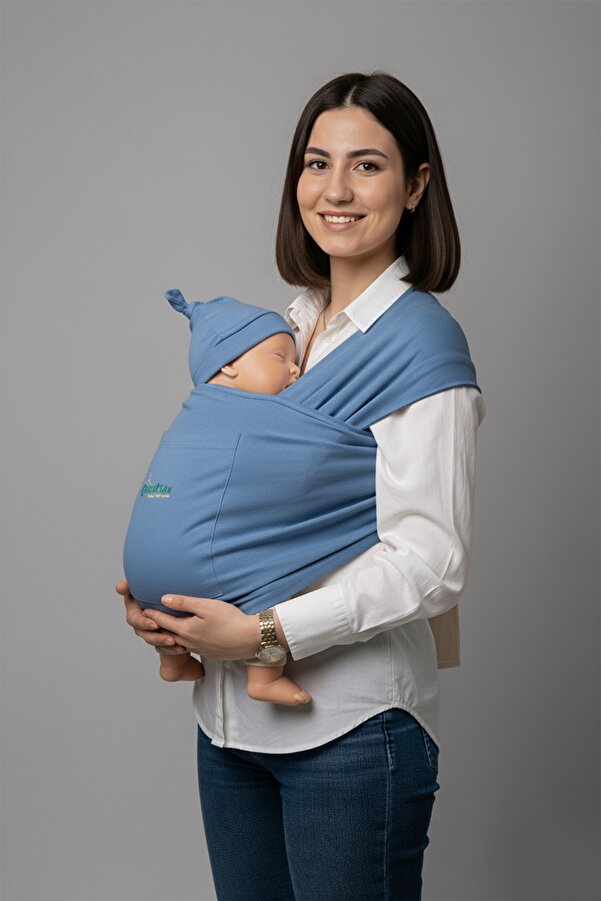 Çocuksan Baby&Kids Wear Anne-bebek Konforu Için Cepli Indigo Bebek Taşıma Anakucağı – Pratik Ve Şık Sling Tasarım