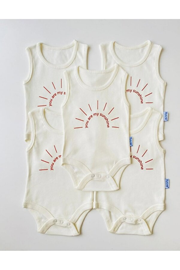 EFU BABY 5'li %100 Pamuklu Desenli Bebek Atlet Body
