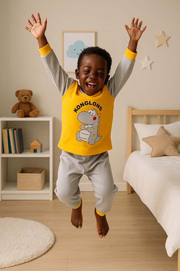 aden kids çocuk mevsimlik penye pijama takımı