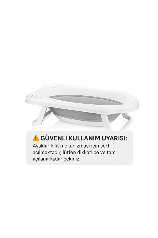 Zuu Baby Katlanabilen Bebek Banyo Küveti Gri