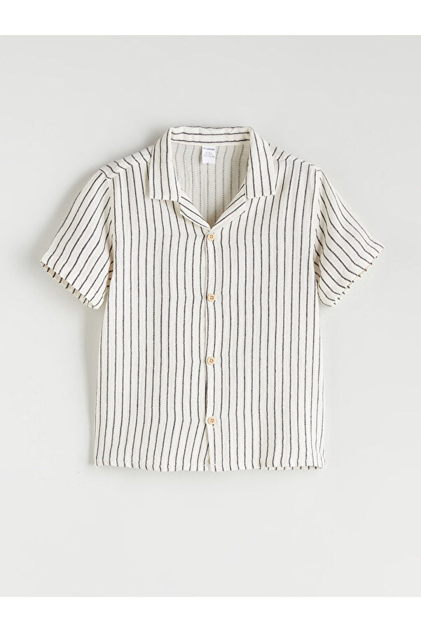 LC Waikiki Resort Yaka Kısa Kollu Çizgili Erkek Bebek Gömlek