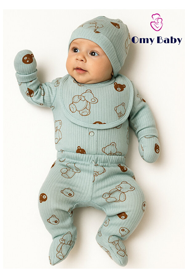 OMY 5'li Desenli Hastane Çıkışı Baskılı Yenidoğan Set