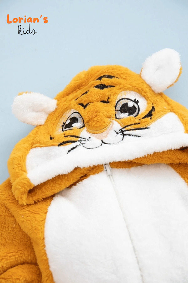 LORIAN'S Welsoft Kaplan Yumuşak Peluş Fermuarlı Bebek Tulumu - 6 Yaş