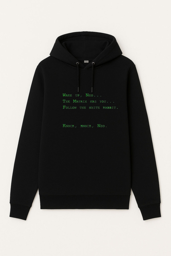 MODA The Matrix Printed Adult Black Hooded Hoodie Sweatshirt Hoodie