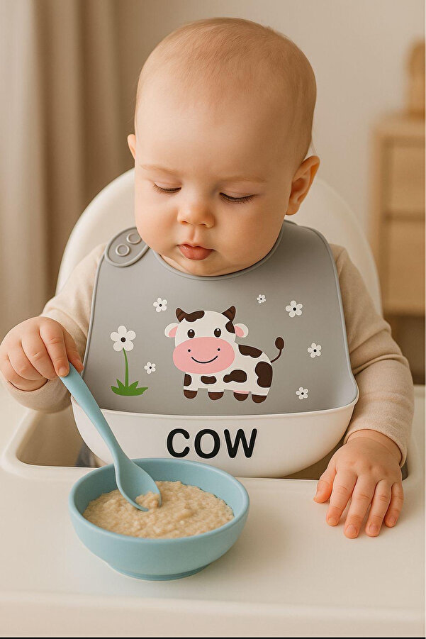 Kitchen Pembelia Silikon Bebek Mama Önlüğü Çocuk Mama Önlük Leke Tutmaz Yıkanabilir