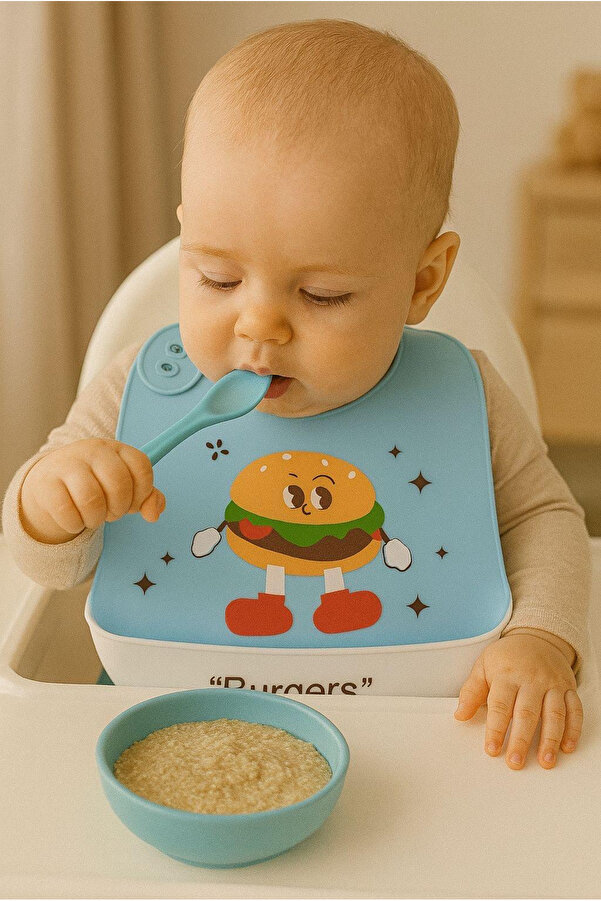 Pembelia Life Silikon Bebek Mama Önlüğü Çocuk Mama Önlük Leke Tutmaz Yıkanabilir