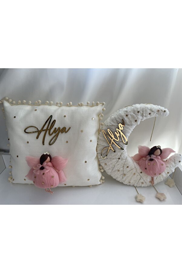 KRVTASARIM Kız bebek odası kapı süsü yastık takımı