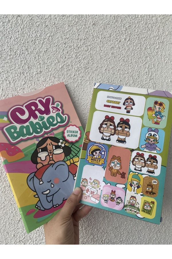 synshop Cry Baby Ağlayan Bebek Sticker Etiket Çıkatma Defteri Albümü 16 Sayfa 208 adet