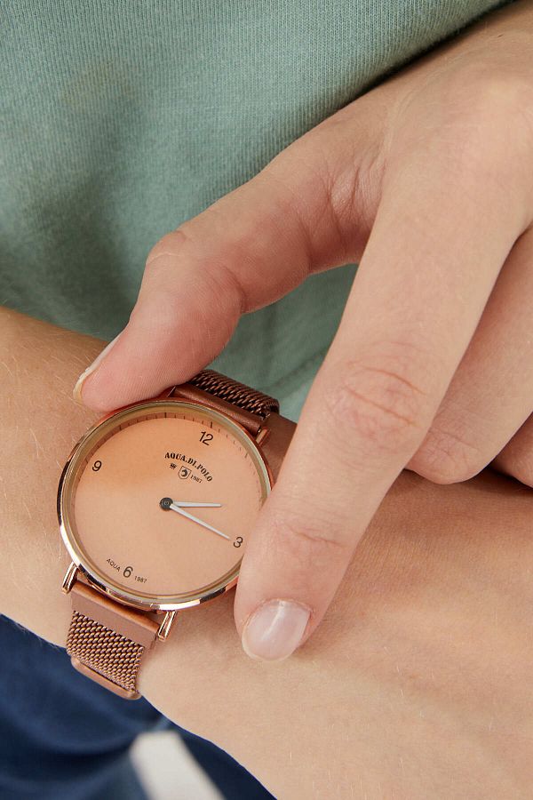 Aqua Di Polo 1987 Rose Gold Wicker Wristwatch Apwa065100 Trendyol