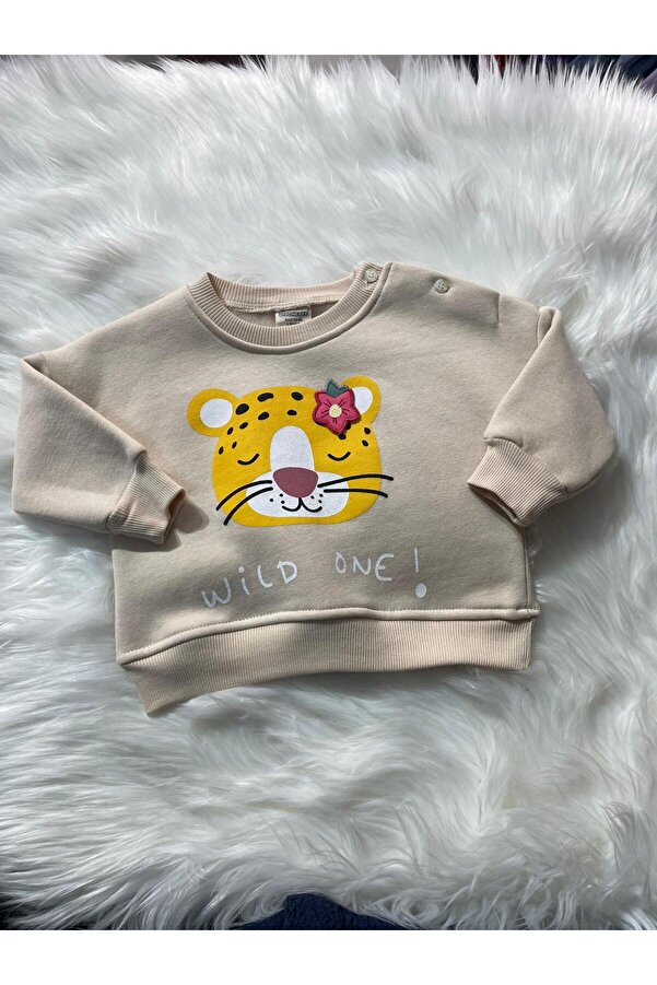 mayakids BEBEK KREM ŞARDONLU SWEATSHİRT