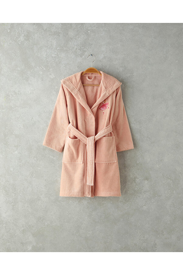 English Home Ballerina Kadife Çocuk Bornoz 6-8 Yaş Pembe