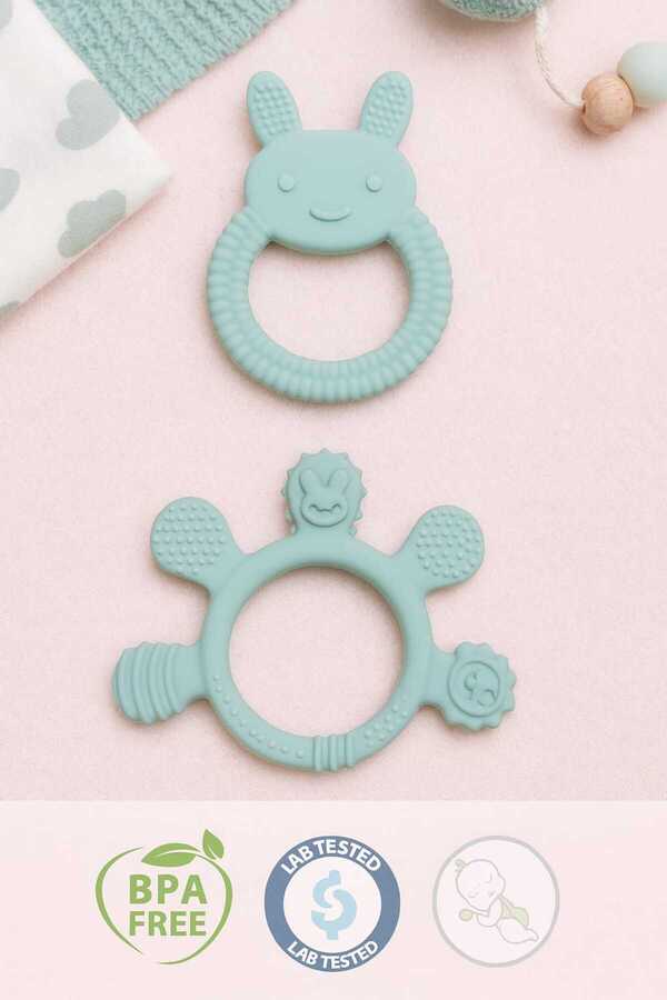 CKM silikon BEBEK DİŞ KAŞIYICI 2Lİ TAVŞAN MODEL PARMAK MODEL DİŞLİK