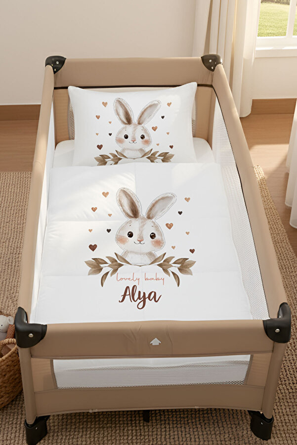 Homamia İsme Özel 4 Mevsim Park Yatak Uyku Seti (70×120) %100 Pamuk