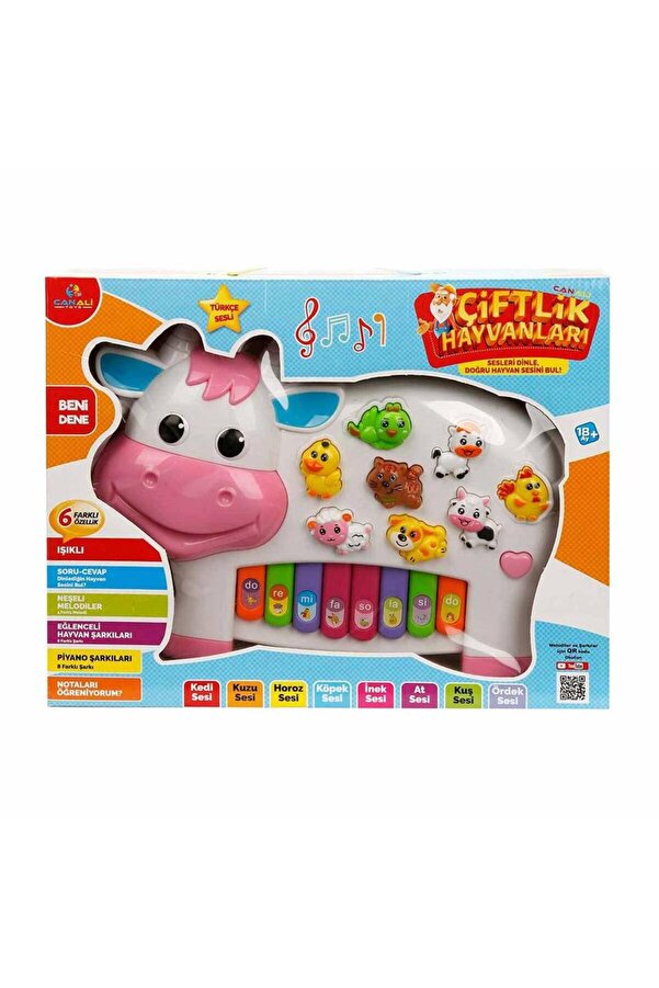 Can Ali Toys Cnl-2222-2223 Türkçe Piano Çiftlik Hayvanları