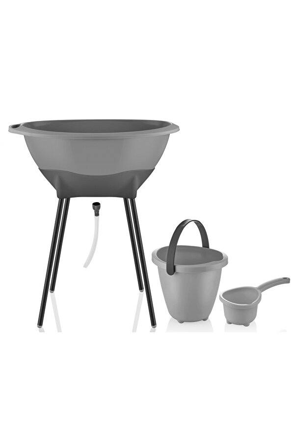 Babyjem Elegant Yenidoğan Bebek Banyo Küvet Seti Soft Gri