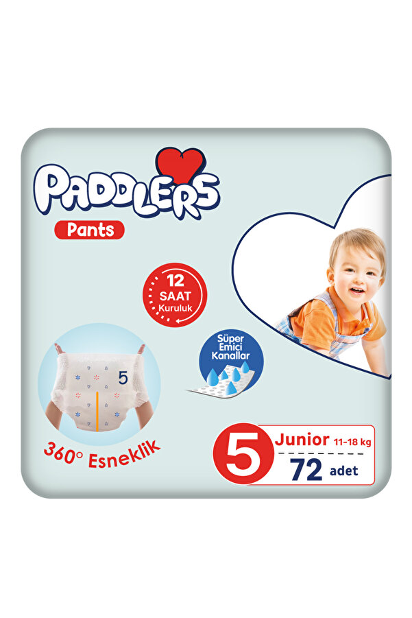 Paddlers Külot Bebek Bezi 5 Numara Junior 72 Adet (11-18 Kg) Ekstra Fırsat Paketi
