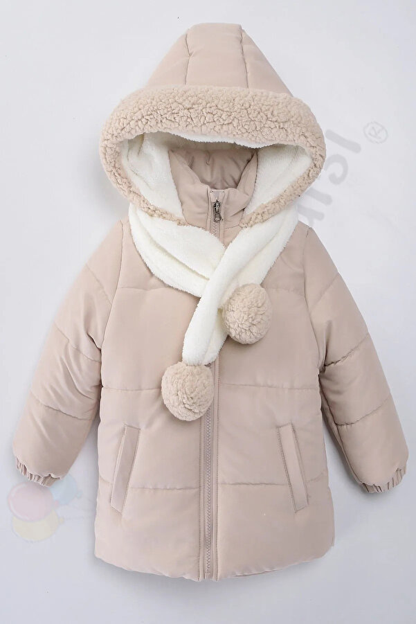 Bebek Vadisi Kapüşonlu Cepli İçi Peluş Kürklü Fermuarlı Kapitone Kar Şişme Kışlık Erkek Bebek Mont Çocuk Kaban