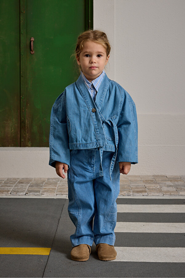 Fahhar Kids Denim Bomb Ceket Açık mavi