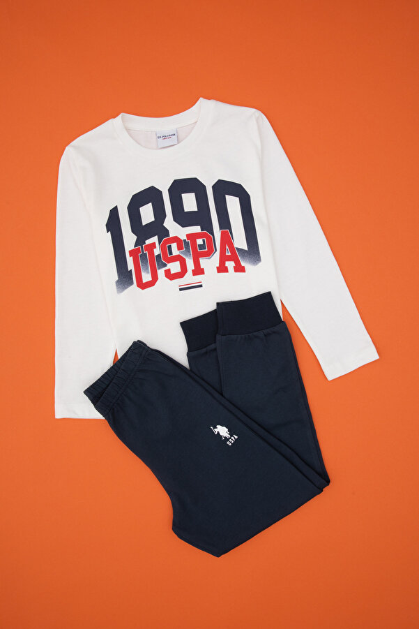 U.S. Polo Assn. Erkek Çocuk Beyaz Pijama Takımı 50318565-VR013