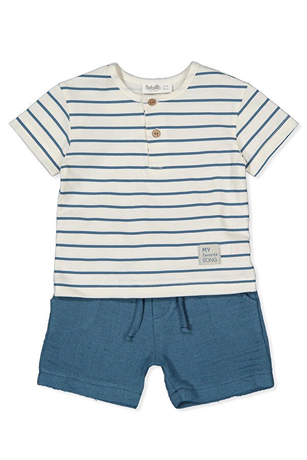 Bebetto KETEN MÜSLİN ŞORT 2Lİ TAKIM (FAVORITE SONG) LACİVERT