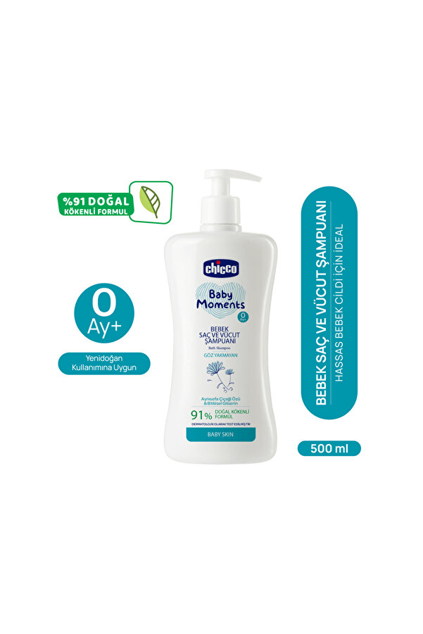 Chicco Baby Moments Doğal Bebek Saç ve Vücut Şampuanı 500 ml