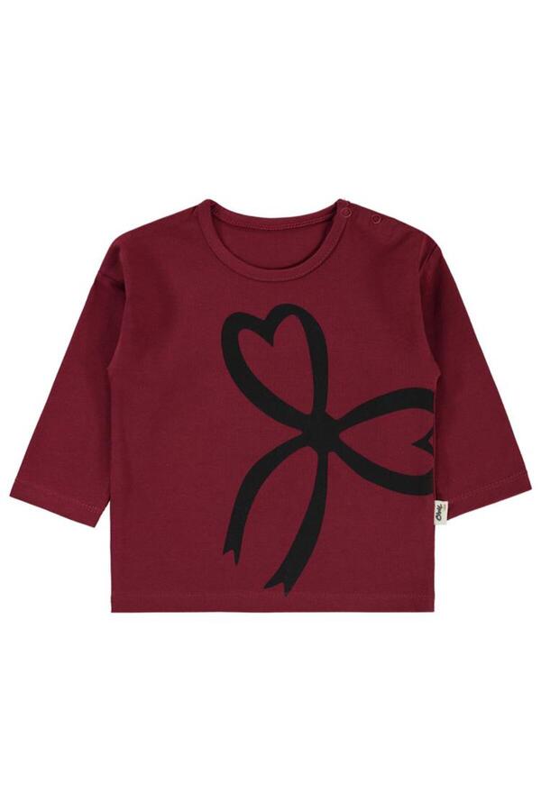 Civil Baby Fiyonk Baskılı 6-18 Ay Sweatshirt - Bordo 9-12 Ay