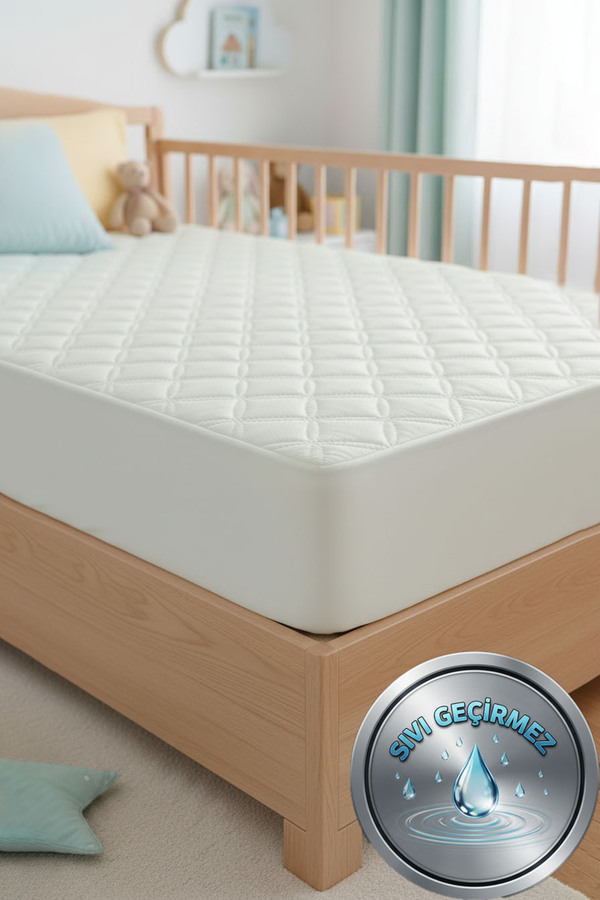 Ladylina Home %100 Sıvı Geçirmez Kapitone Bebek Yatak Koruyucu | Bebek Yatak Alezi | Park Beşik , Anaokulu , Kreş