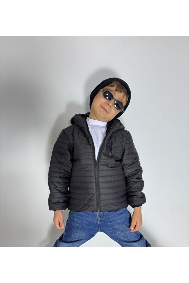 FREE ARSLAN COLLECTİON Sabit Kapüşonlu İçi Peluş Kürk Şişme Bebek Çocuk Mont