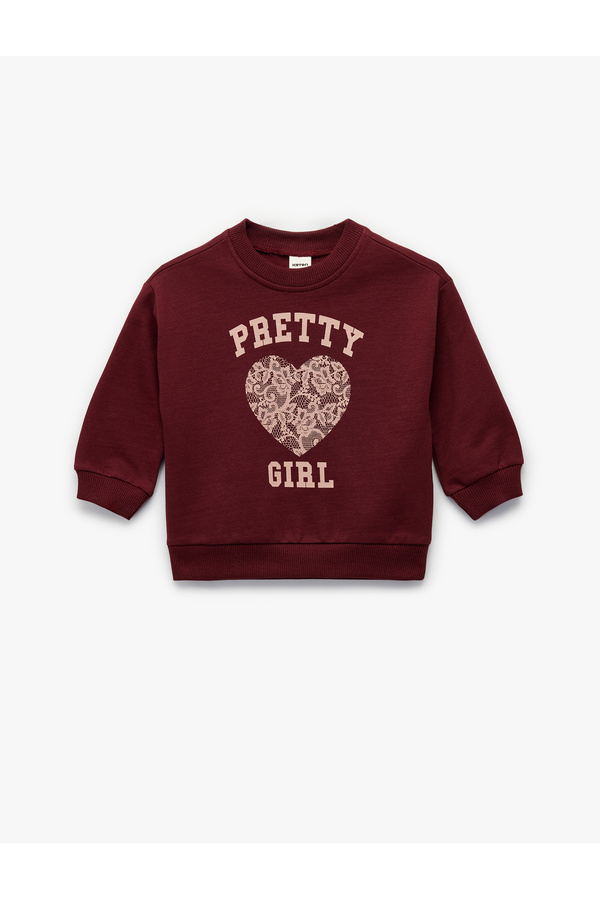 Koton Bordo Kız Bebek Sweatshirt 6WMG10183AK