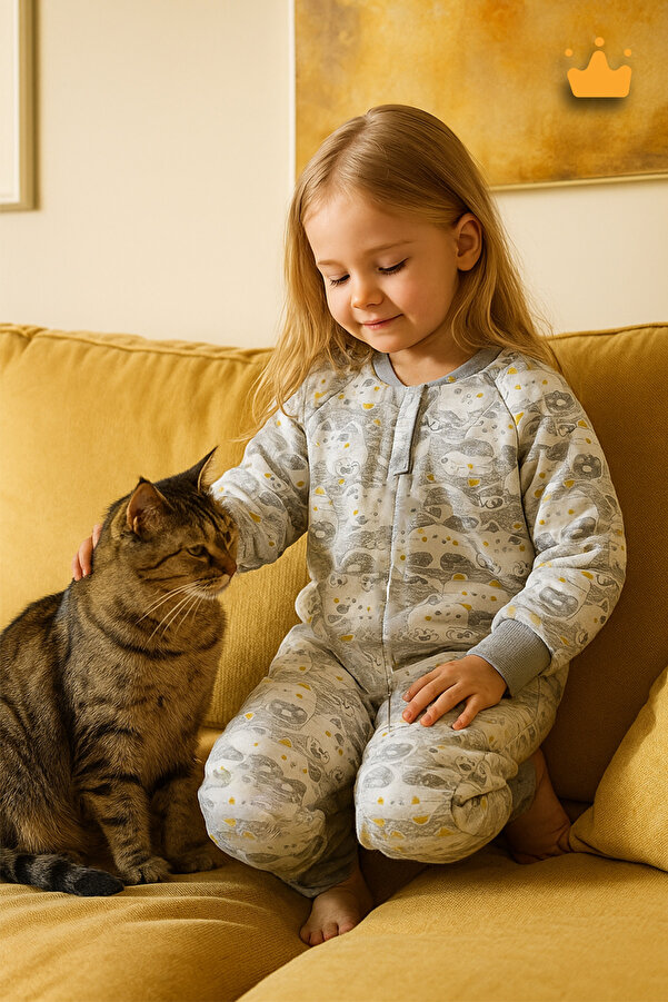 Babyhola 2.5 Tog Premium Kalite Kalın Elyaf Dolgulu Uzun Kollu 2-9 Yaş Kız Erkek Çocuk Uyku Tulumu