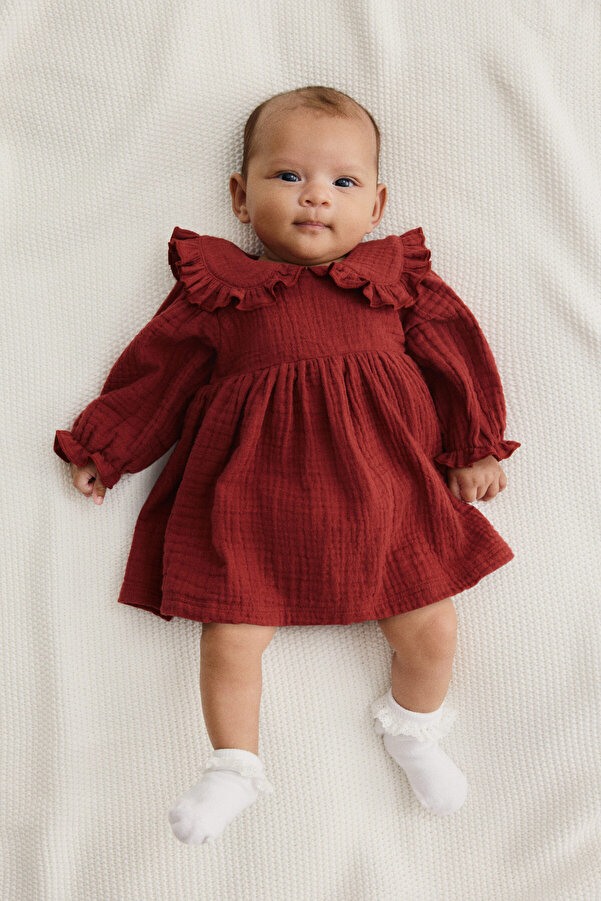 H&M Body'li Pamuklu Muslin Elbise