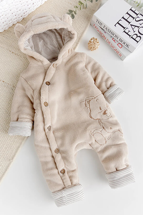 Babymod Ayıcık Figürlü Welsoft Peluş Astronot Kışlık Kız Erkek Bebek Tulum